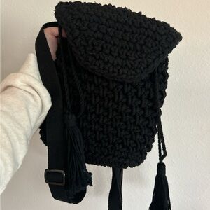 Black Knitted Backpack